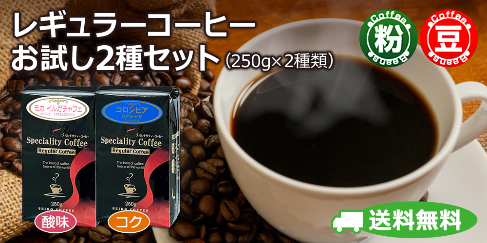 レギュラーコーヒーお試し2種セット(250g×2種類)