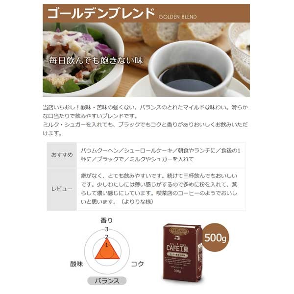 送料無料｜レギュラーコーヒー　ブレンド3種類飲み比べセット1.5kg