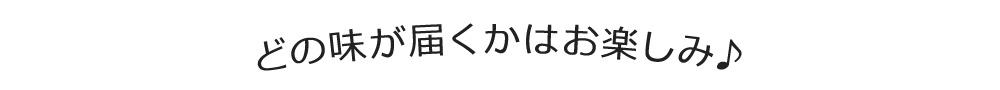 どの味が届くかはお楽しみ♪