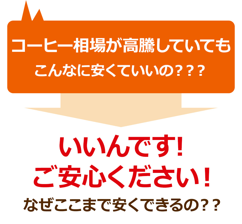 コーヒー相場が高騰していてもこんなに安くていいの？？？