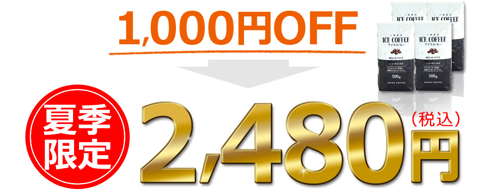 1000円OFF 夏季限定 2480円
