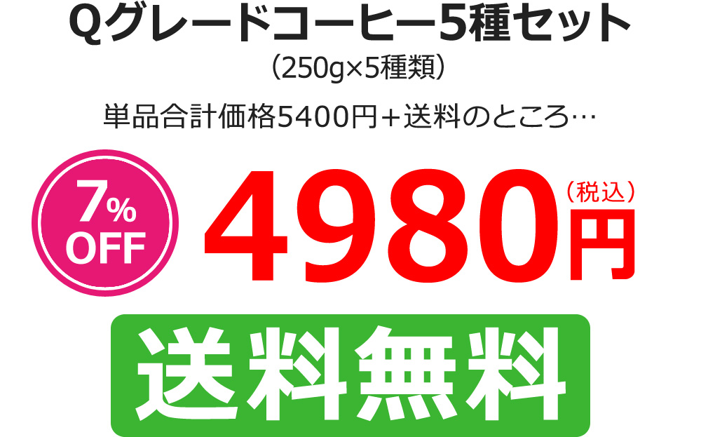 Qグレードコーヒー5種セット