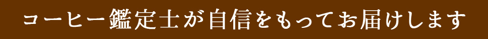珈琲鑑定士が自信をもってお届けします